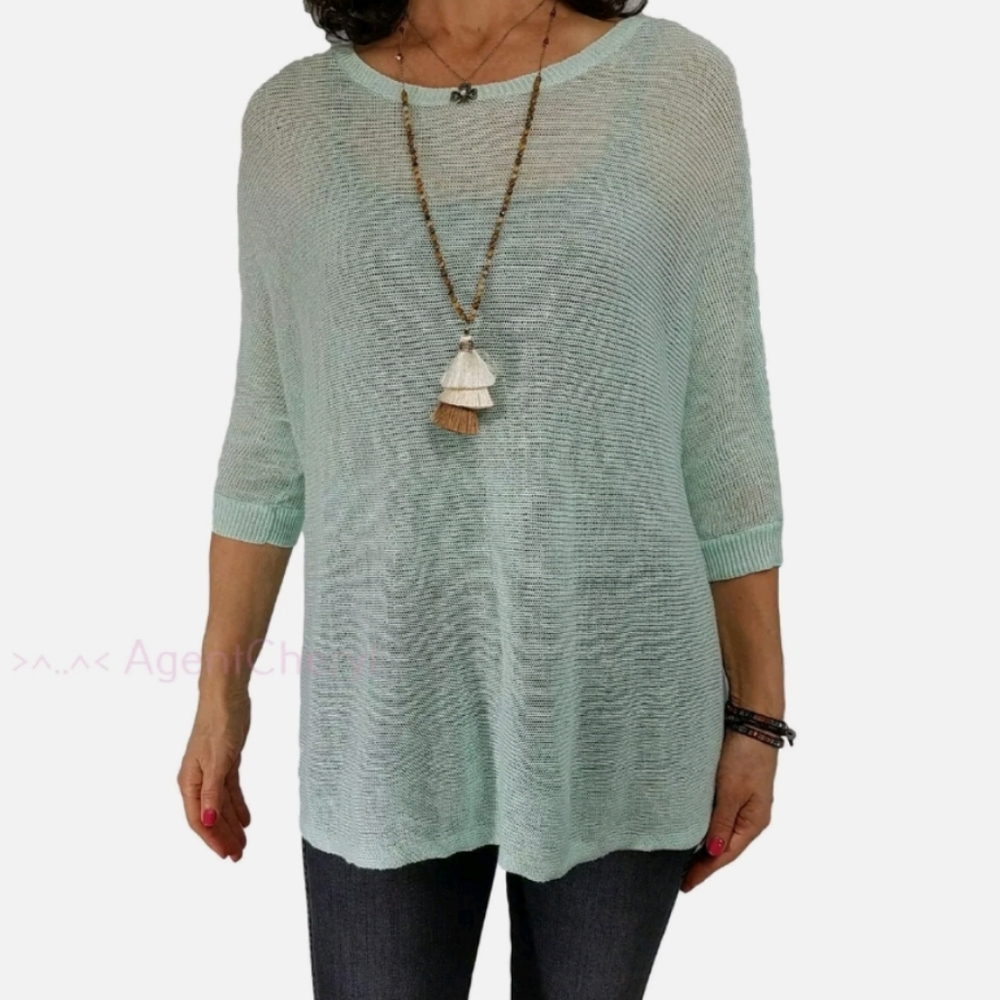 Eileen Fisher Light Green Knit Top